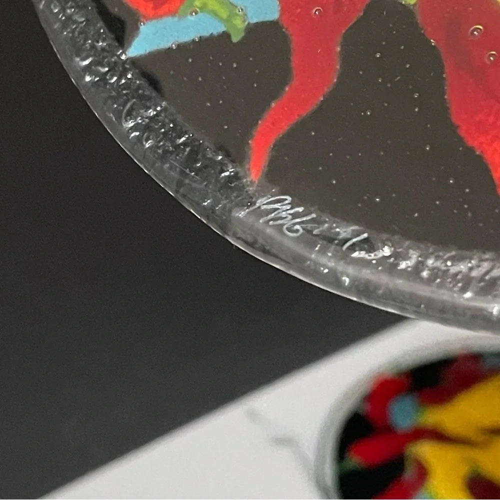 SET of 4 Chili Pepper Plates by Peggy Karr